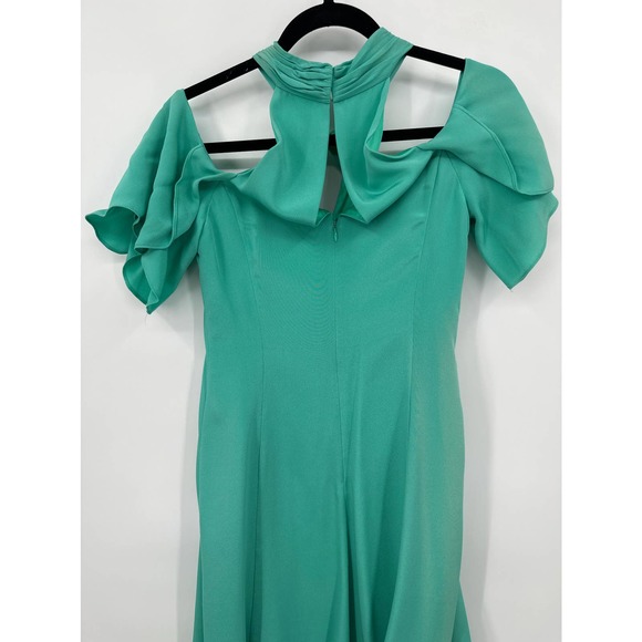 NWT Kobi Halperin Avril Dress Halter Neck Cutout Midi Green Size 2 Retail $595 - Picture 9 of 10